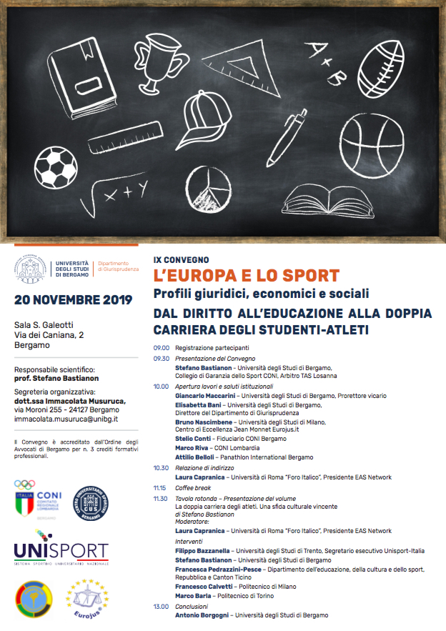 Panathlon Bergamo L'Europa e lo Sport