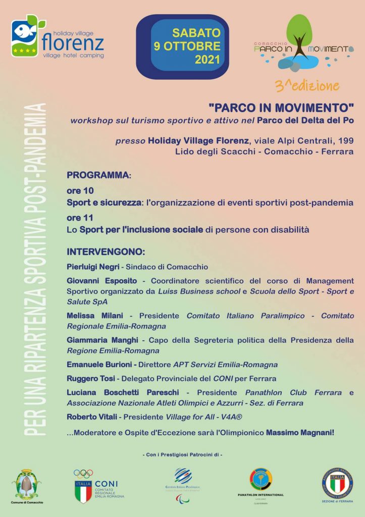 PARCO IN MOVIMENTO, work shop del Turismo sportivo e attivo