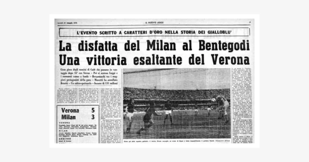 Cronaca semiseria di quel Verona 5 – Milan 3, in attesa di questa sera