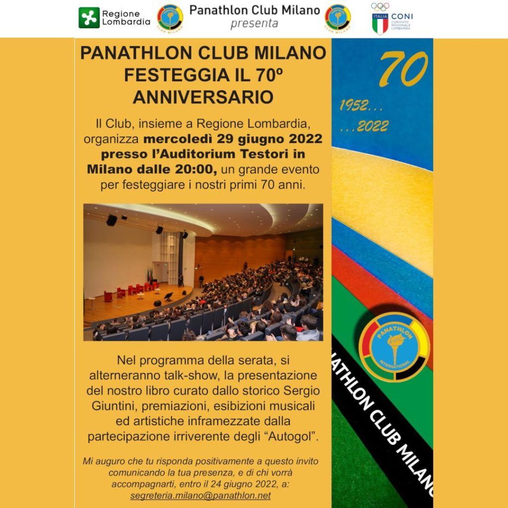 PANATHLON MILANO 70 ANNI AL PASSO DI FANFARA