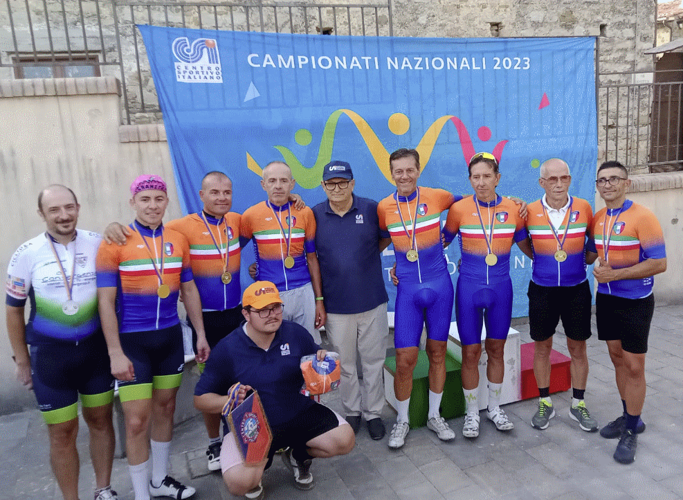 Sul percorso di 10 km a Sessa Cilento traguardo tricolore per i ciclisti arancioblu