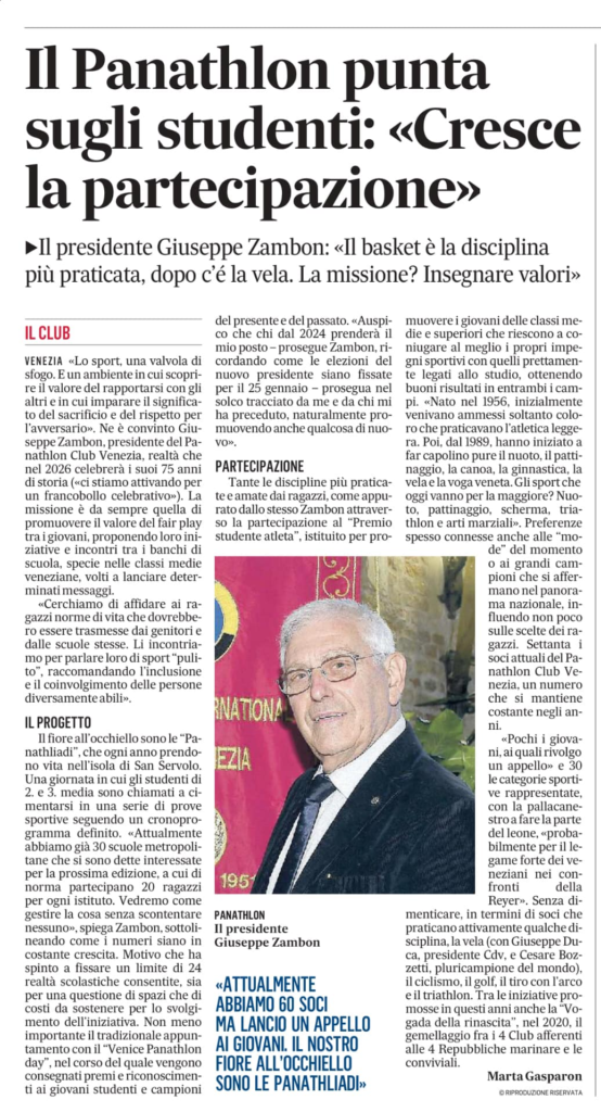Vita di Club - PANATHLON VENEZIA