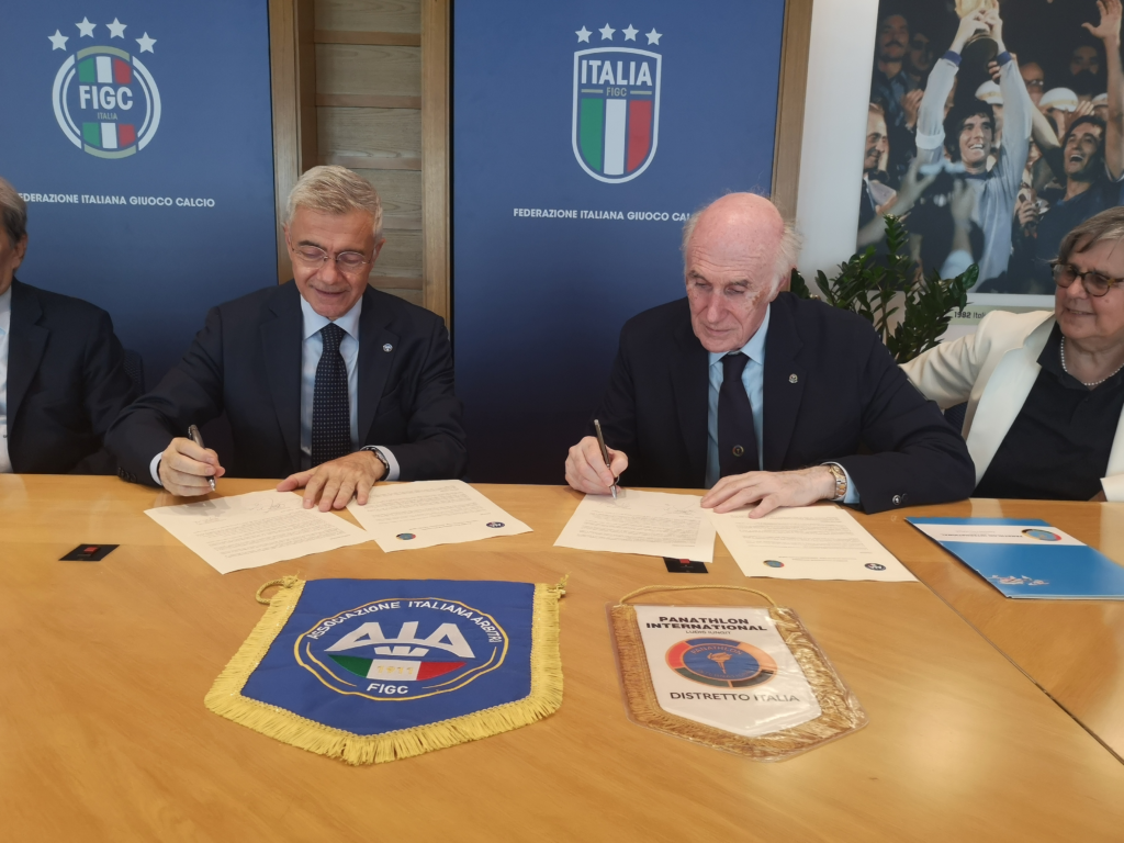 Alla sede della FIGC la firma di un protocollo d’intesa tra Panathlon Distretto Italia e Associazione Italiana Arbitri