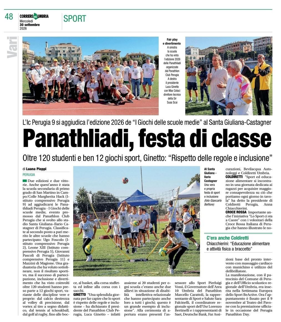 PRESS RELIASE: Panathlon Perugia